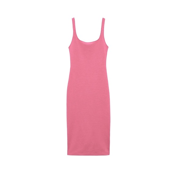 Zara Midi Soft Pink Dress M - Picture 7 of 8